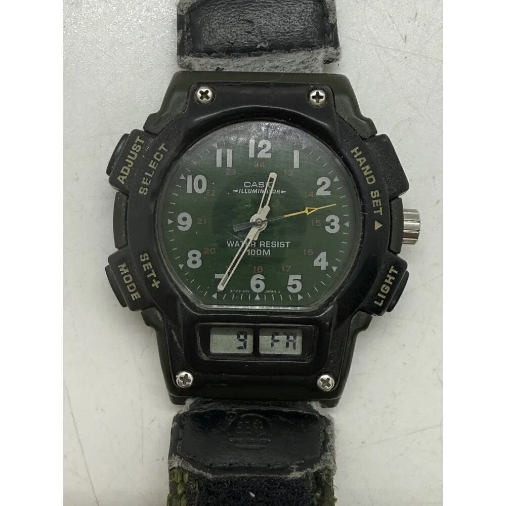 Casio Illuminator Forester Men's 100M WR Wristwatch 2319 FT-610 Green Case Strap